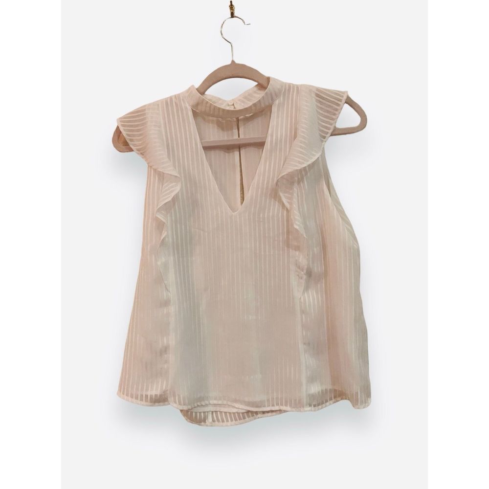 Astr Ruffle Blouse Womens Small White